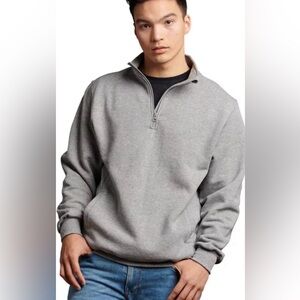 Gap 1/4 Zip Pullover Fleece Sweater Men's Large Long Sleeve Gray Mock Neck